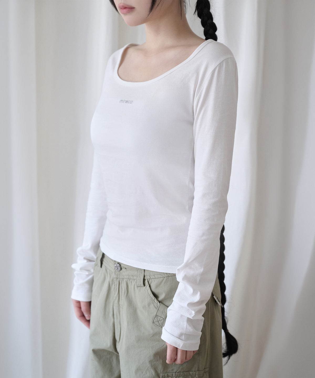 미레코(MIRECO) BASIC LOGO T WHITE