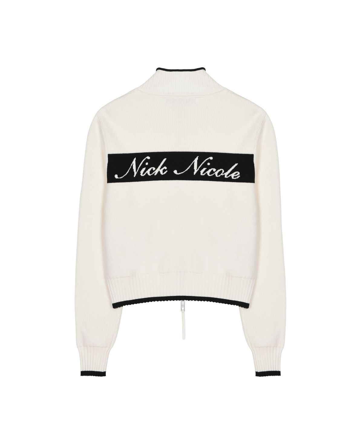 닉앤니콜(NICK&NICOLE) JAQUARD ZIP UP KNIT CARDIGAN_CREAM