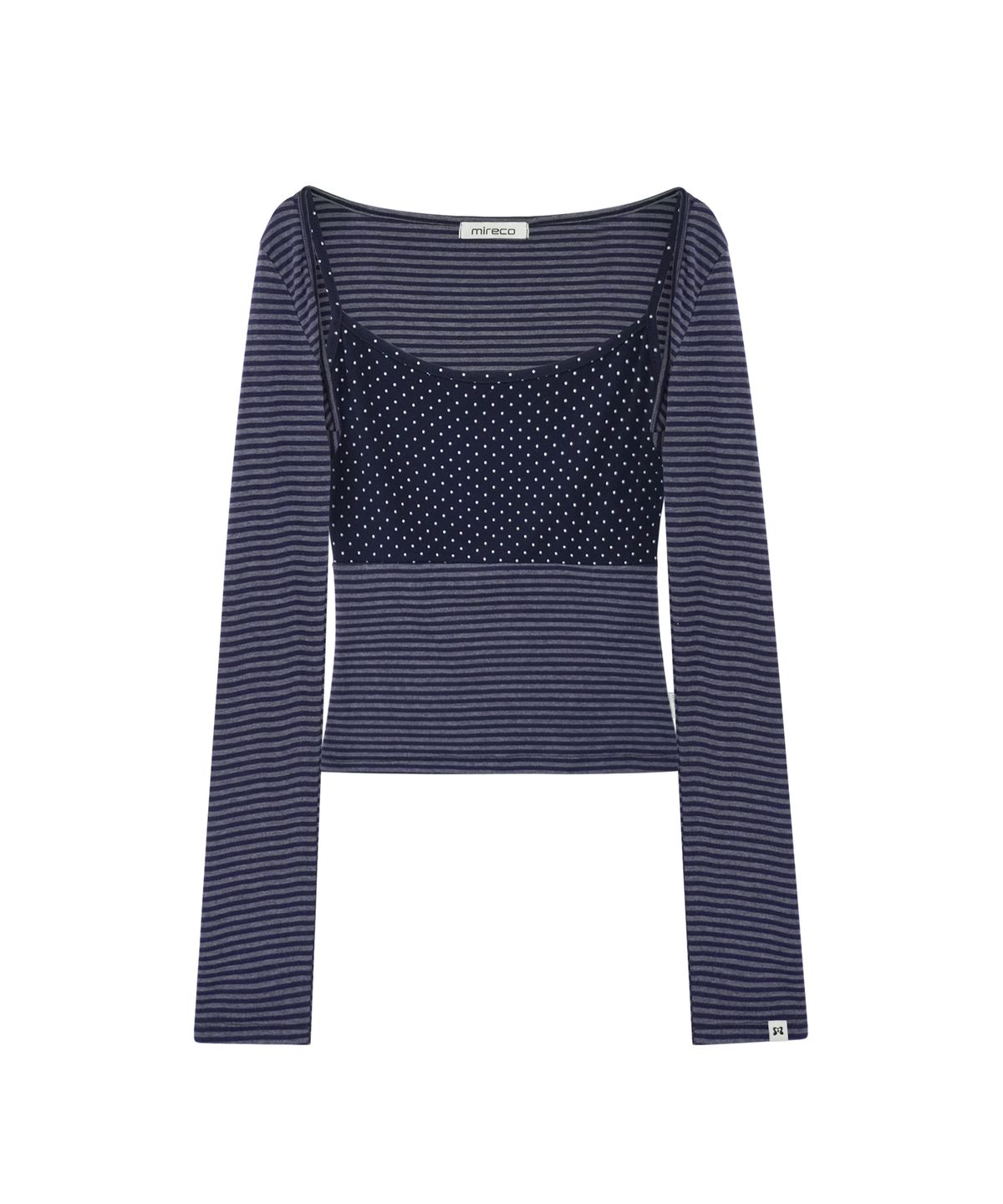 미레코(MIRECO) MIXED PATTERN CAMI & BOLERO SET NAVY
