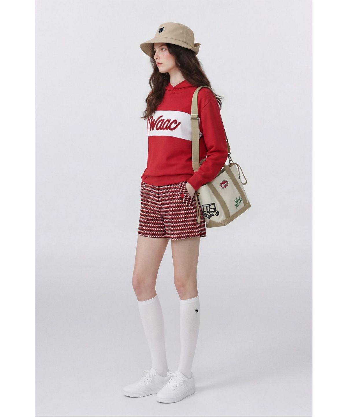 왁(WAAC) Women Mini WAACKY Knee Socks WGLCX26215BKX