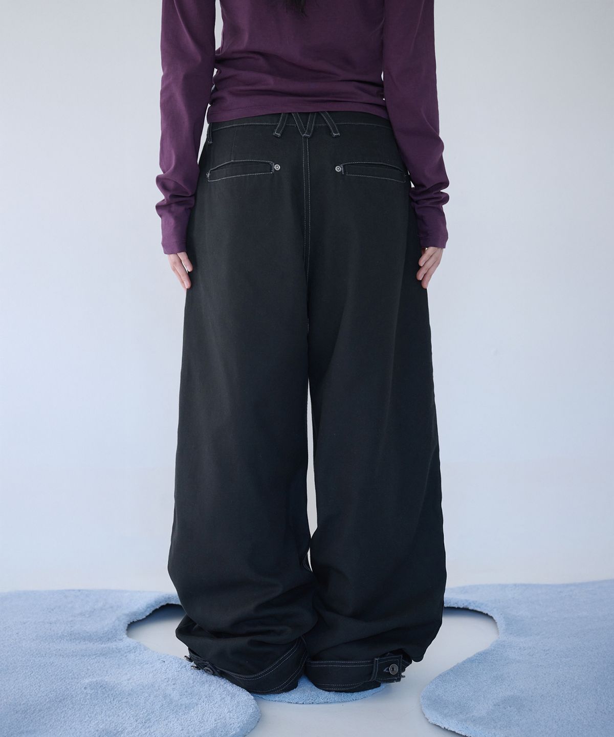 미레코(MIRECO) BELTED POCKET COTTON PT BLACK