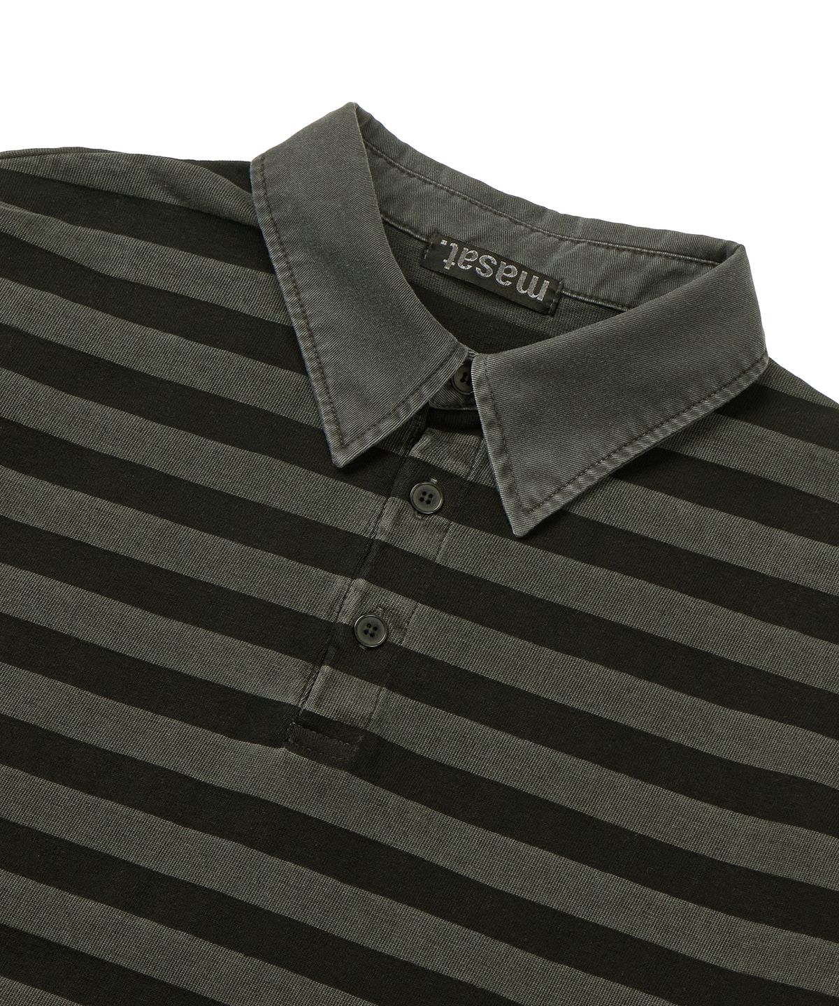 마사트(MASAT) P. Vintage Stripe Rugby Shirt _ Khaki