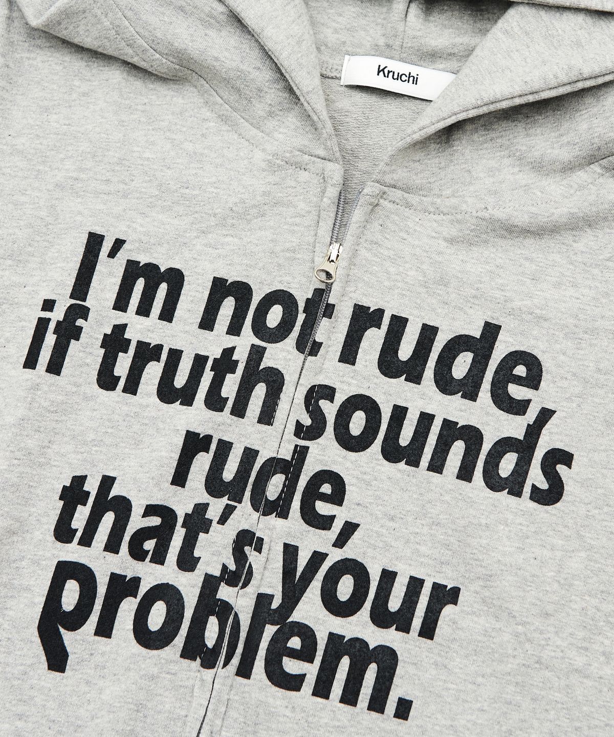 크루치(KRUCHI) RUDE hood zip up (GREY) WOMENS