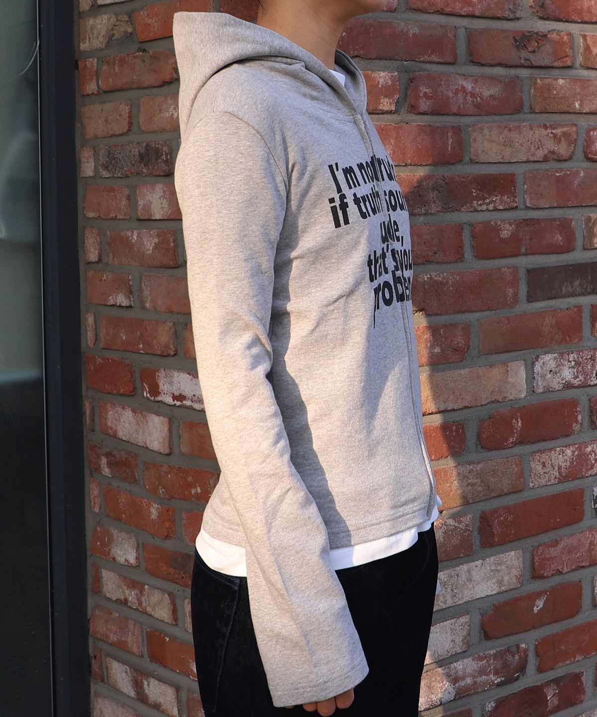 크루치(KRUCHI) RUDE hood zip up (GREY) WOMENS