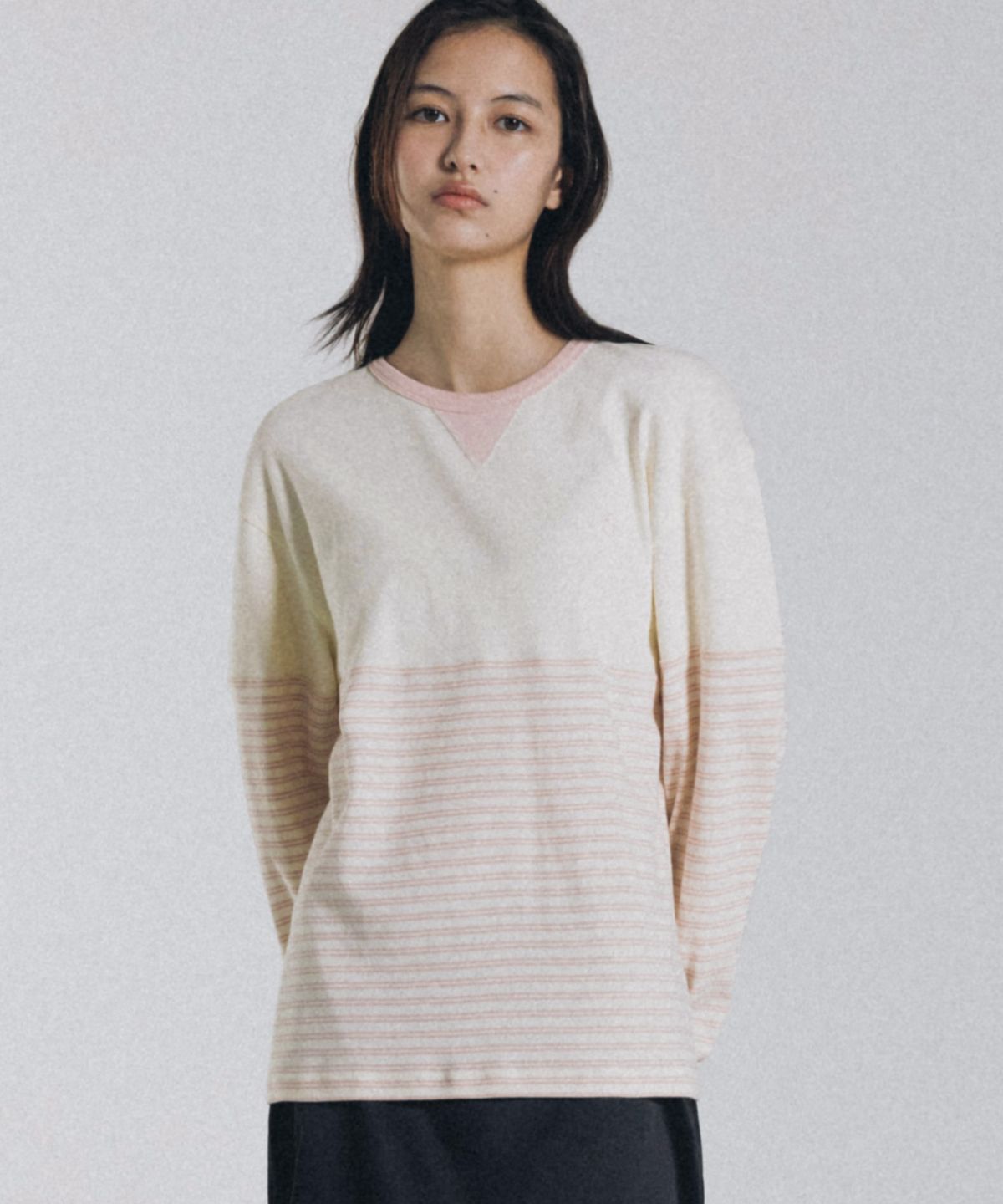 앤니즈(ANDNEEDS) Harbor stripe long sleeve (light pink)
