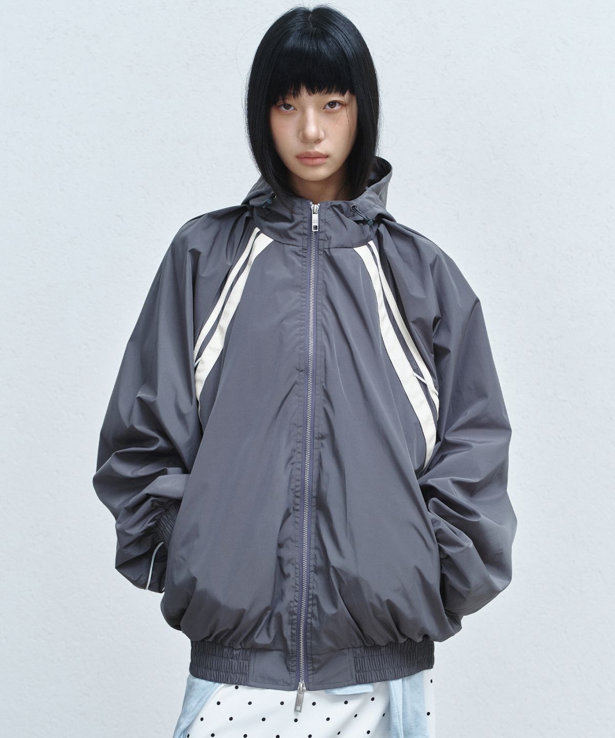 닉앤니콜(NICK&NICOLE) HOOD WIND ZIP-UP JACKET_CHARCOAL