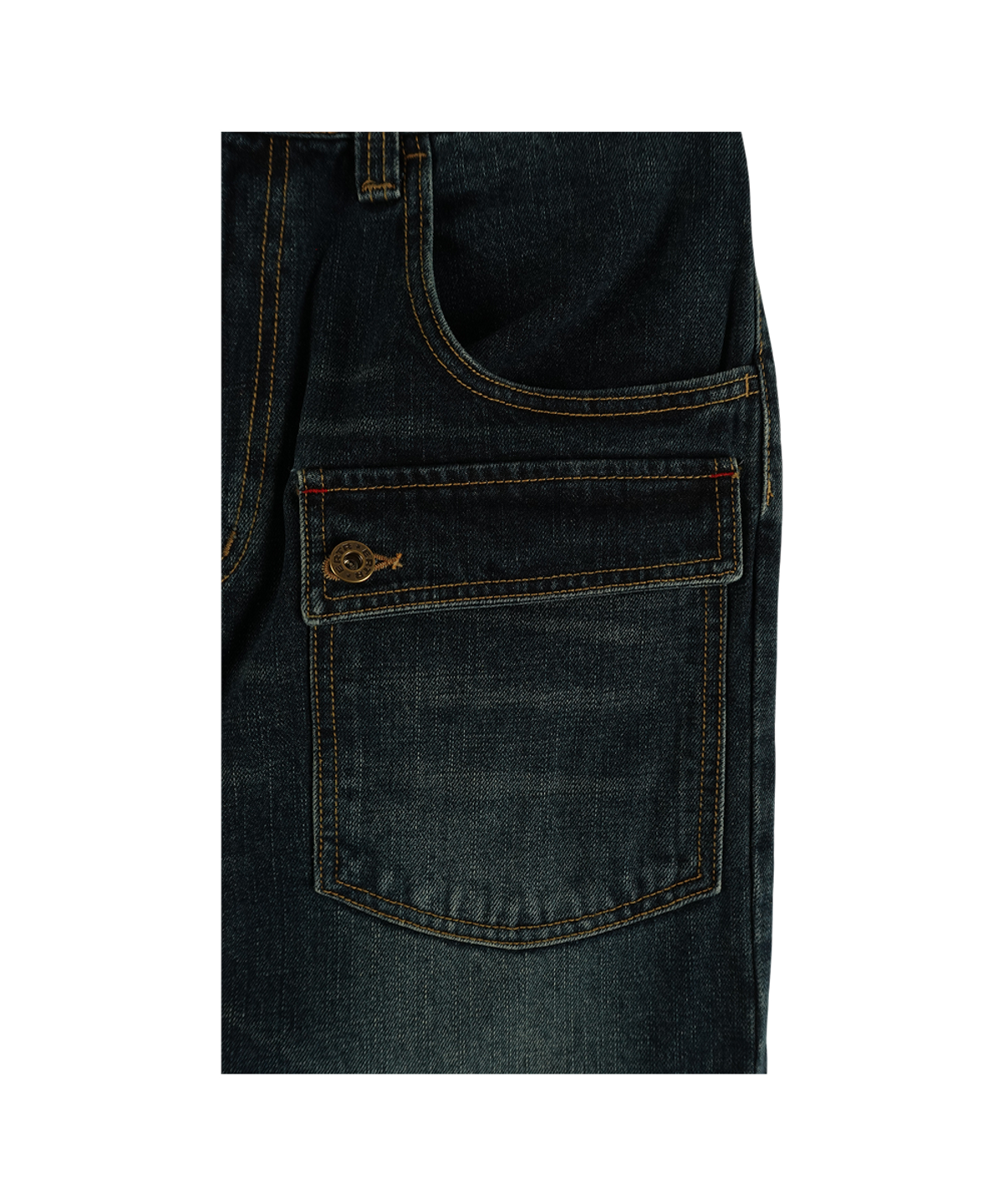 이알티알(ERTR) Front Pocket Cargo Denim Pants Dark Blue