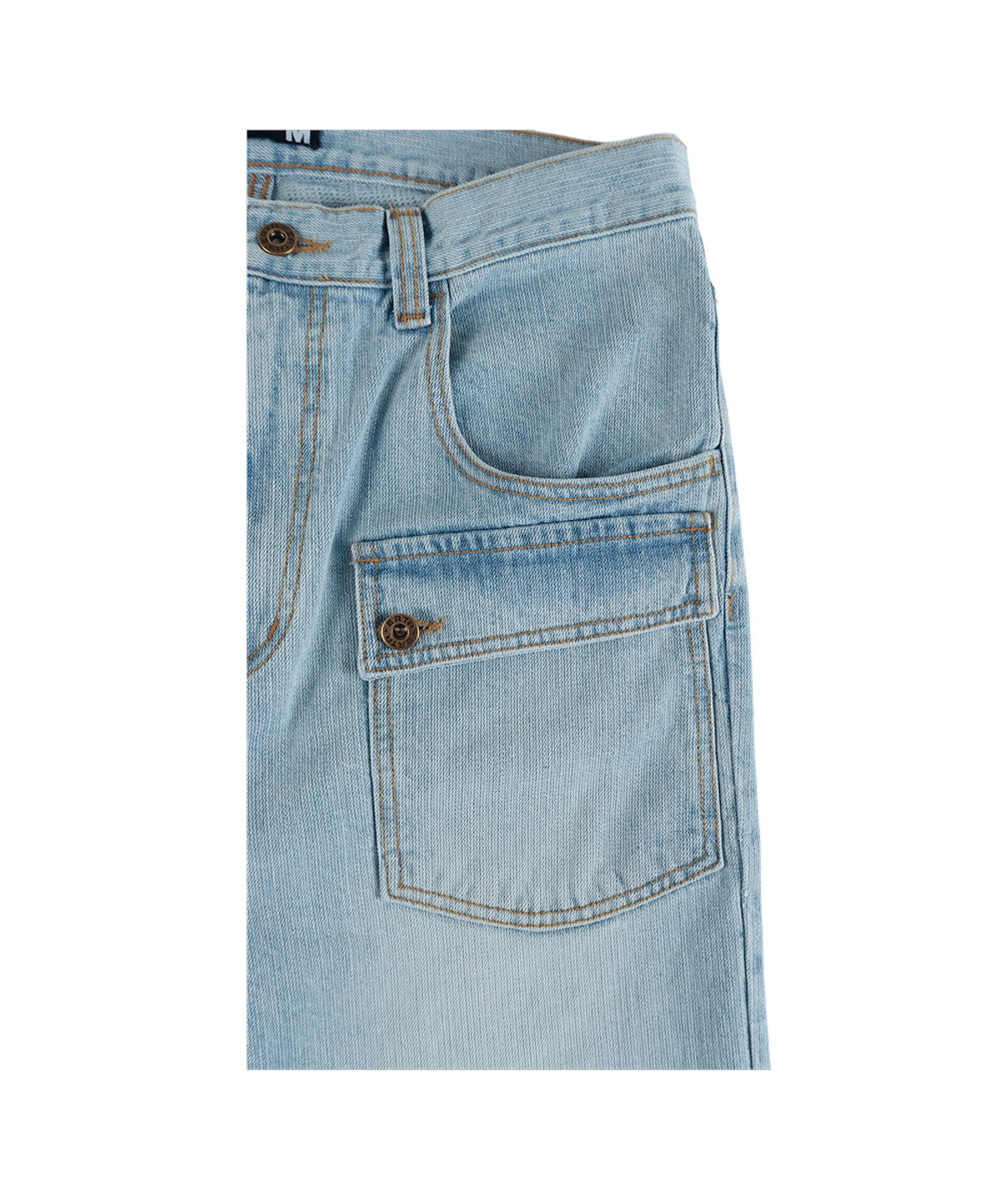 이알티알(ERTR) Front Pocket Cargo Denim Pants Light Blue