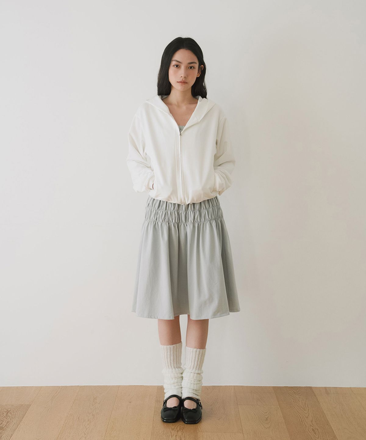 이어닝(YEARNING) REGULAR JERSEY HOODIE ZIP-UP, IVORY
