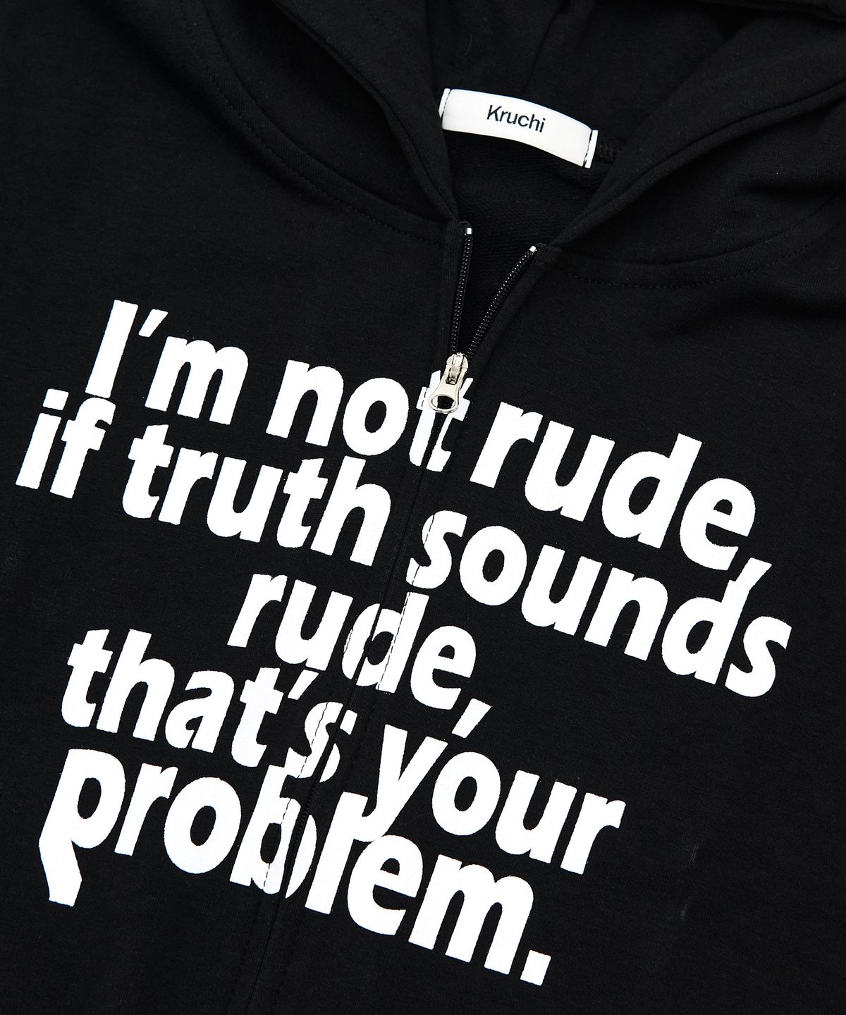크루치(KRUCHI) RUDE hood zip up (BLACK) WOMENS