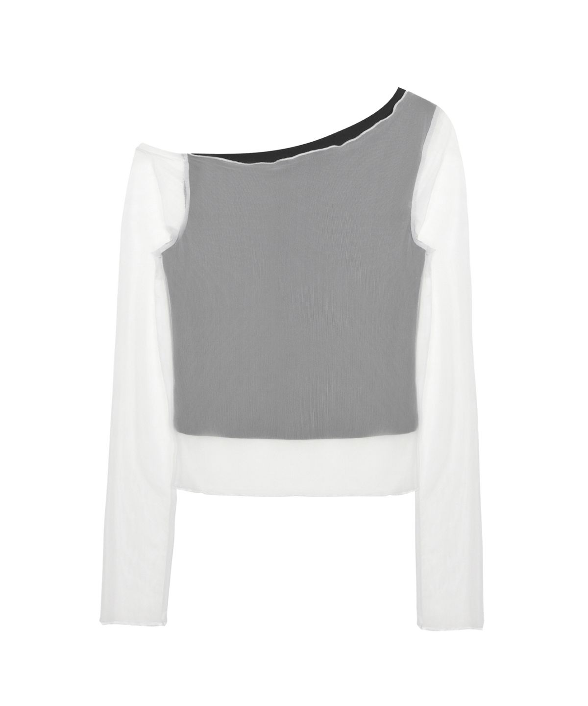 닉앤니콜(NICK&NICOLE) ASYMMETRIC LAYERED LOGO TOP_IVORY