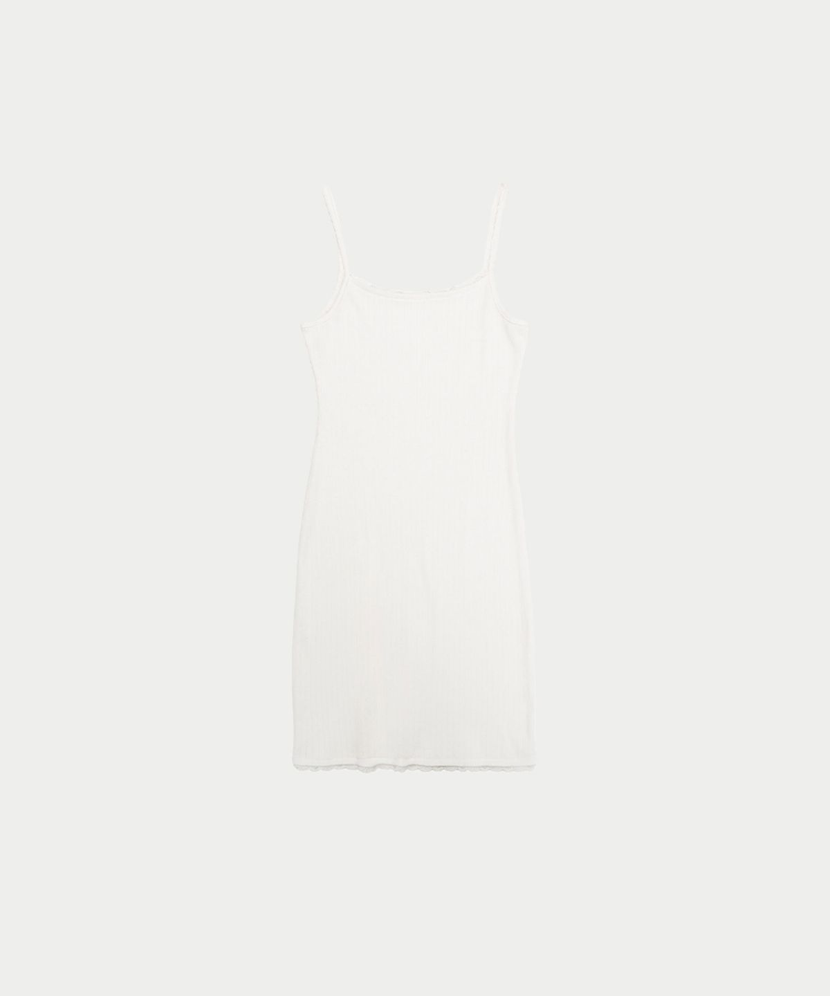 이어닝(YEARNING) LACE RIBBED SLEEVELESS TOP, IVORY