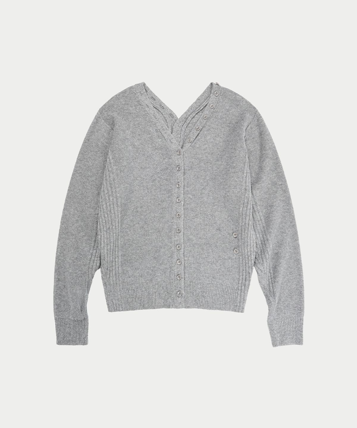 이어닝(YEARNING) INSIDE OUT MULTI CARDIGAN, GREY