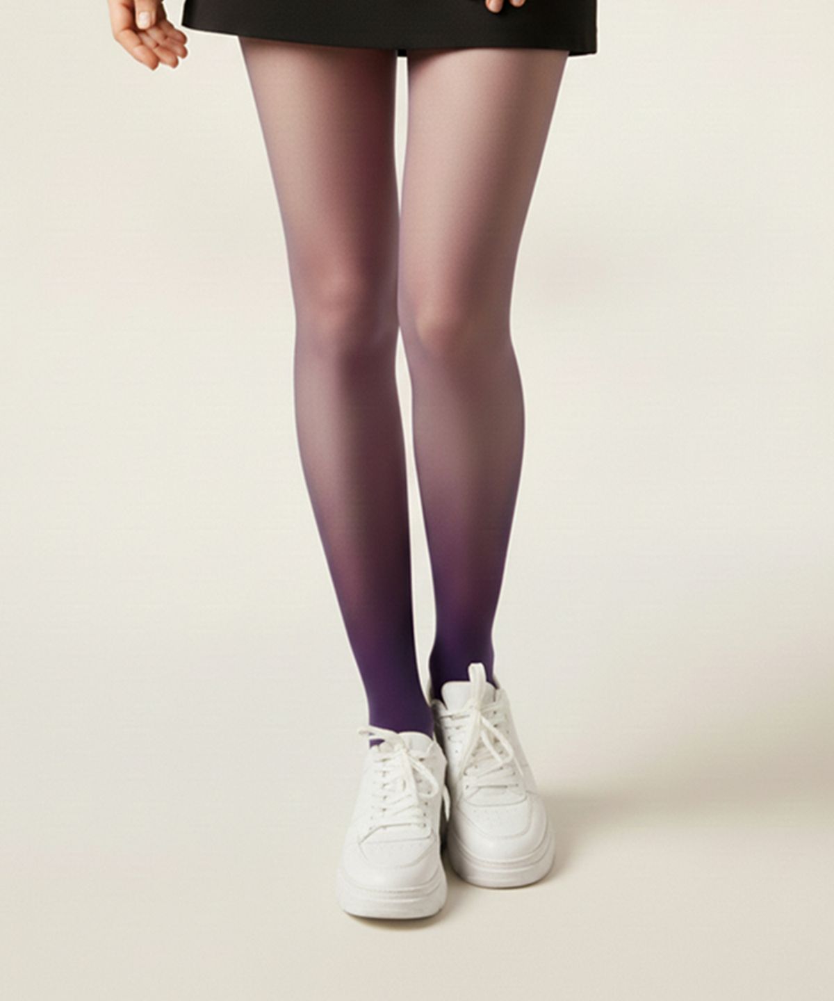 로맨틱타이거(ROMANTIC TIGER) color sheer gradation tights (dark purple)
