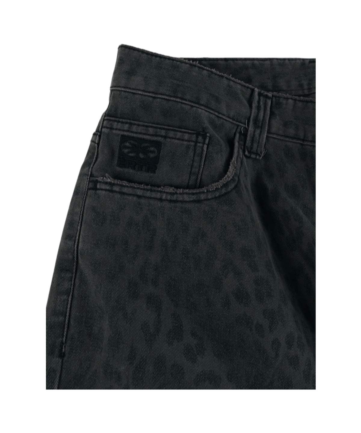 이알티알(ERTR) Vogon Thumbs Up Girl Denim Pants Charcoal Leopard