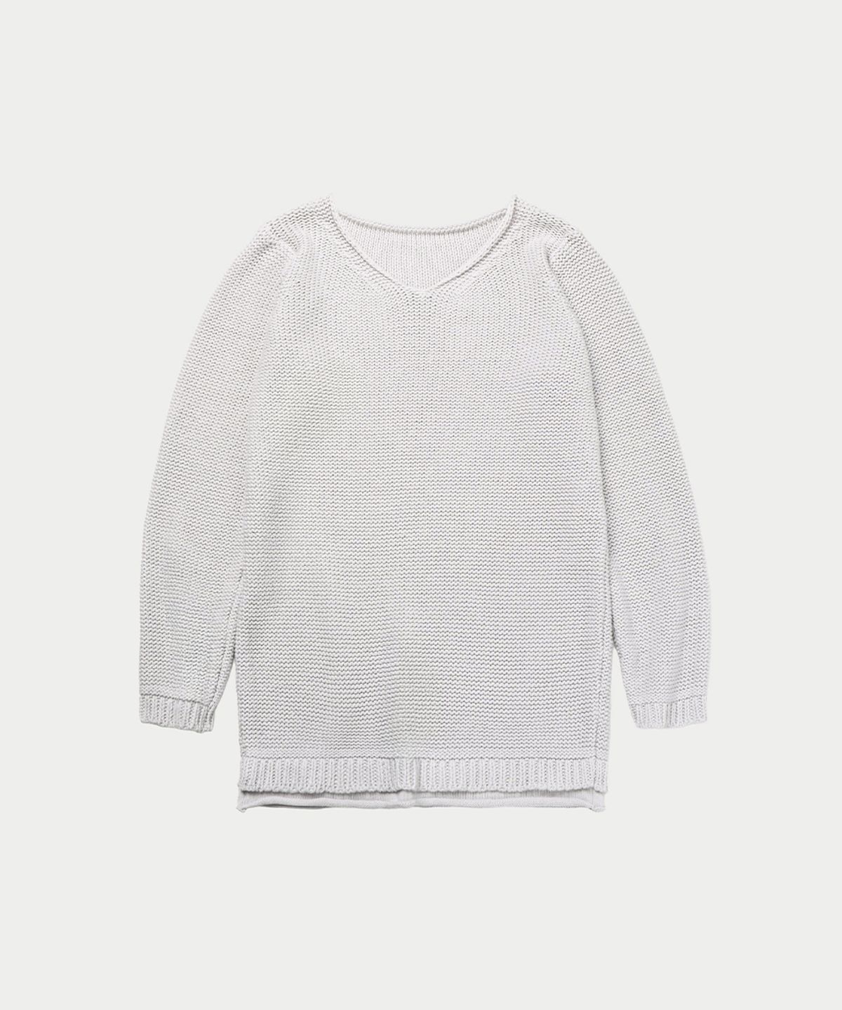 이어닝(YEARNING) FRONTBACK COTTON LOOSE KNIT, LIGHT GREY