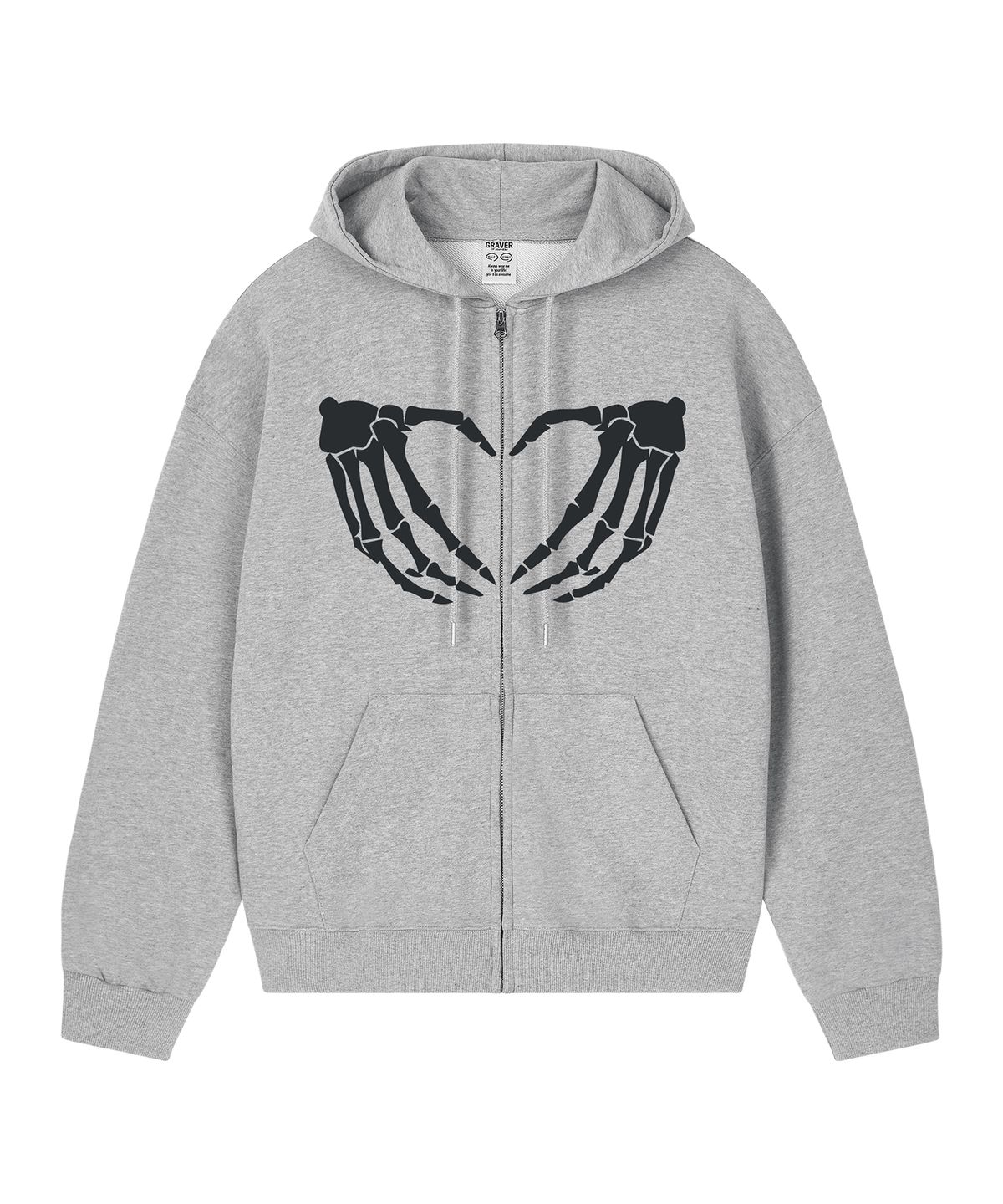 그레이버(GRAVER) [UNISEX]GRAVE HEART 후드집업_2color