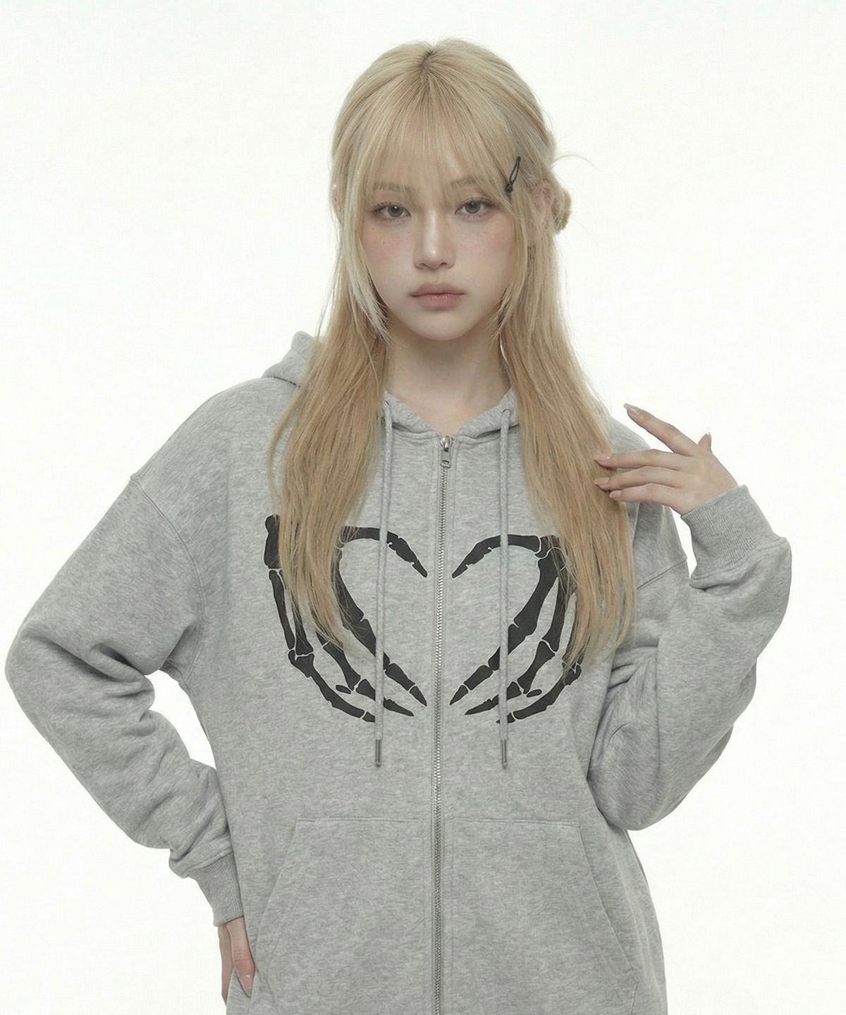 그레이버(GRAVER) [UNISEX]GRAVE HEART 후드집업_2color