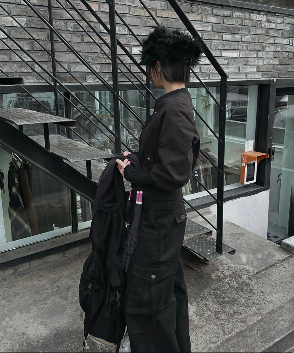 이네기(INEGI) Archive Strap Cargo Pants (ver.2) (black)