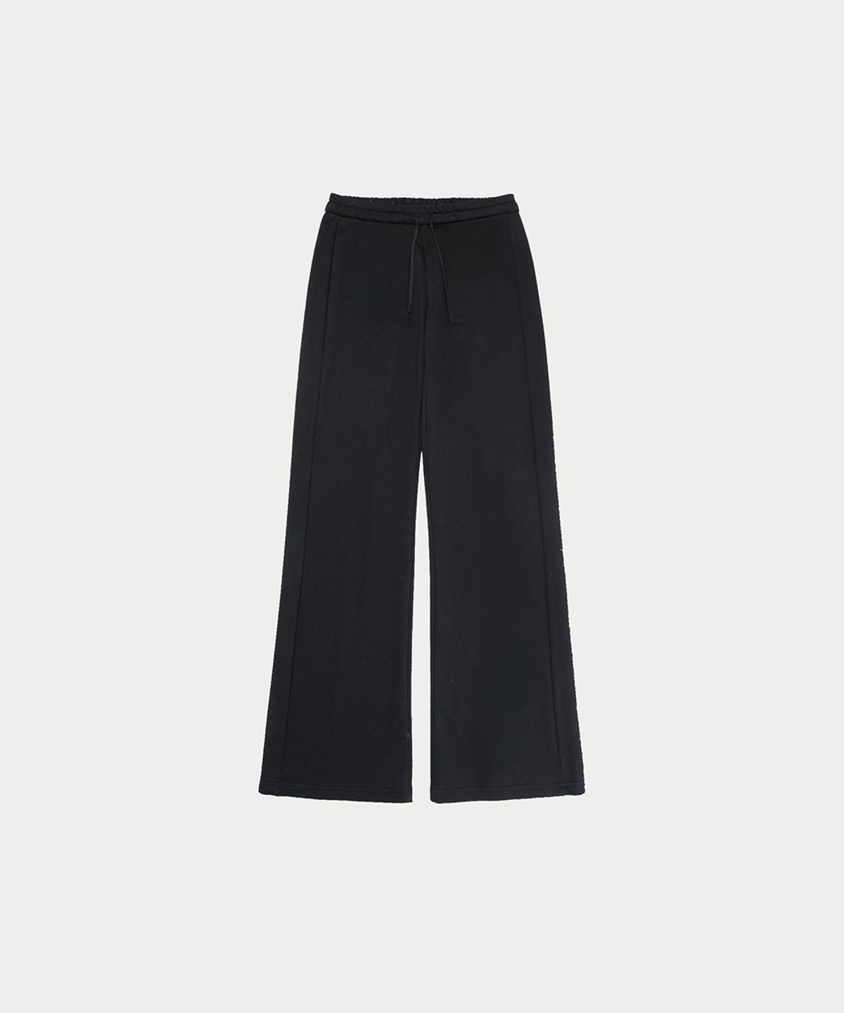 이어닝(YEARNING) LACE BANDING JERSEY PANTS, BLACK