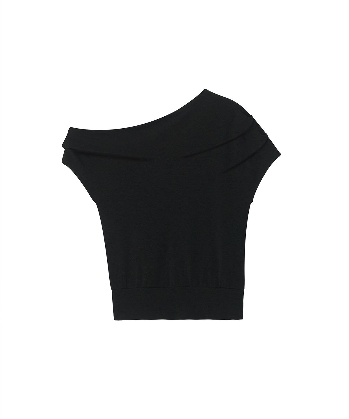 마롯(MARROT) Draped Unbalance T-shirt_Black