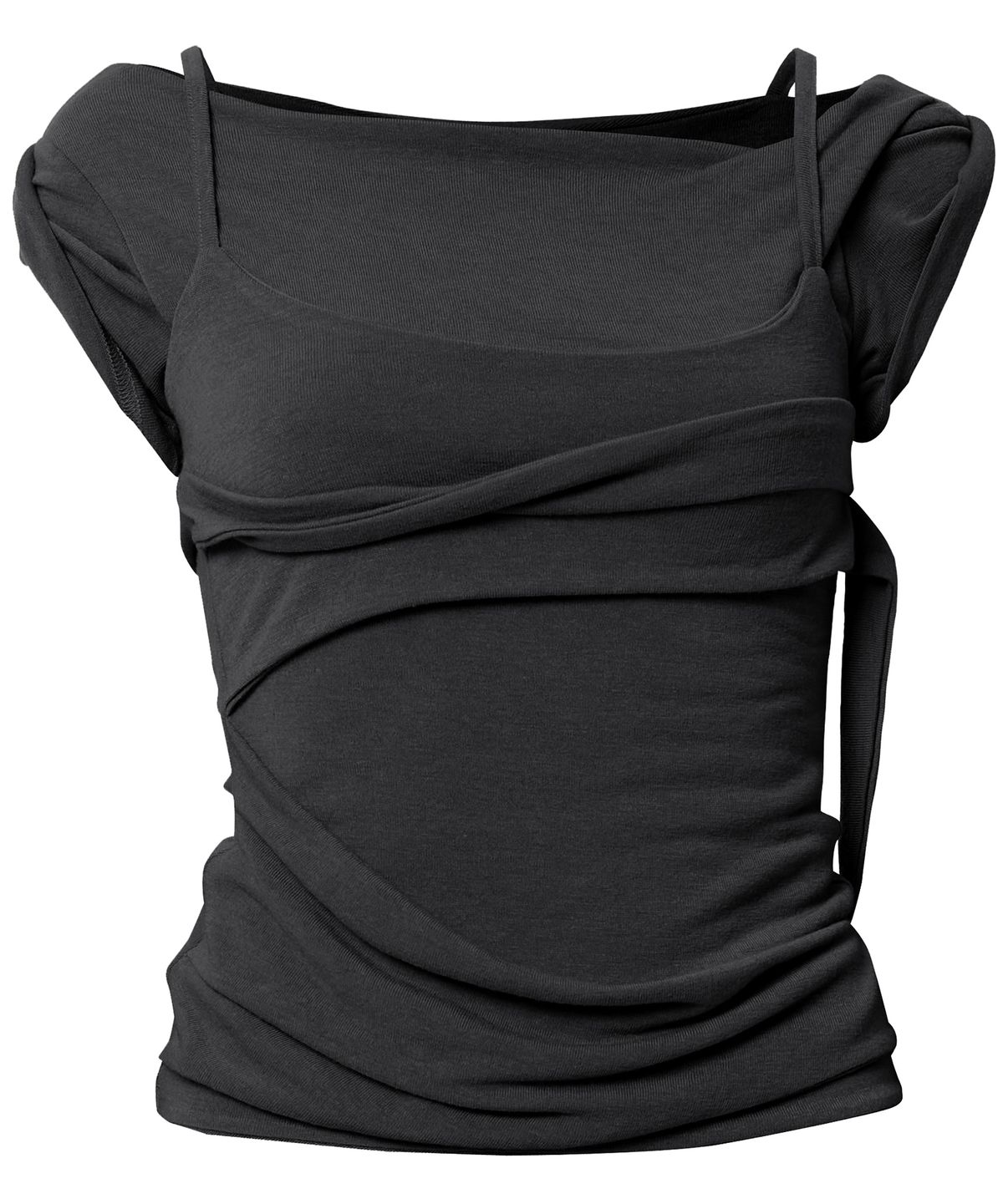 플레어업(FLAREUP) Layered Bustier T-Shirt (FL-108_Black)