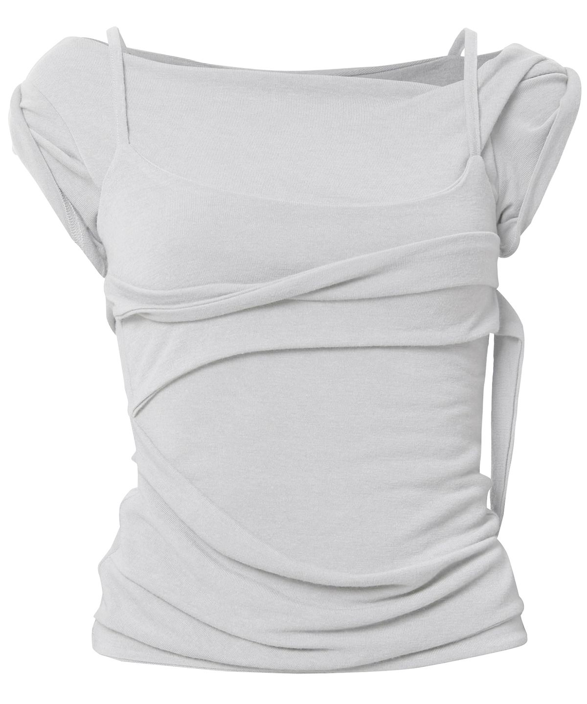 플레어업(FLAREUP) Layered Bustier T-Shirt (FL-108_Cloud White)