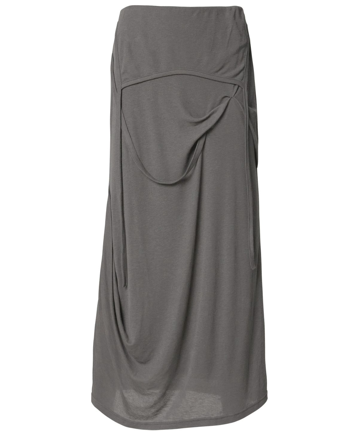 플레어업(FLAREUP) Asymmetrical Draped Long Skirt (FL-263_Gray)