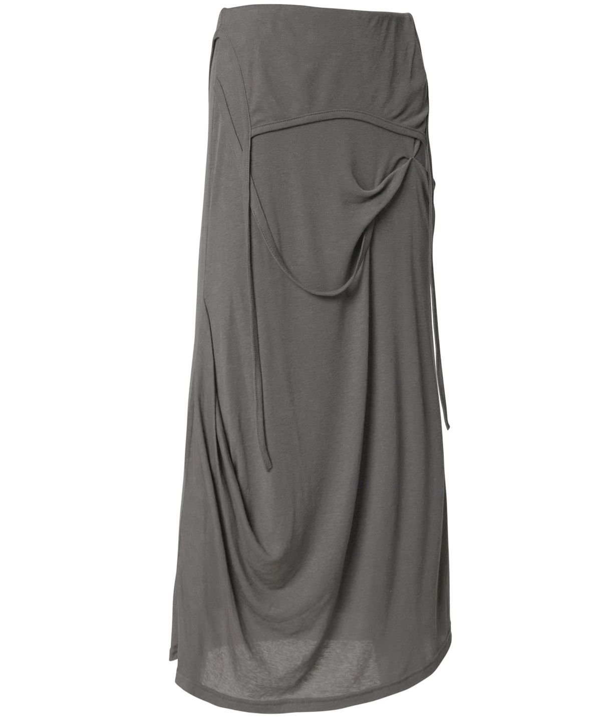 플레어업(FLAREUP) Asymmetrical Draped Long Skirt (FL-263_Gray)