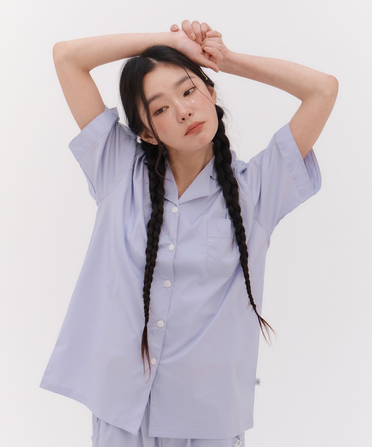 오프아워(OFFHOUR) 퓨어시트 타로밀크 반팔 긴바지 잠옷 세트