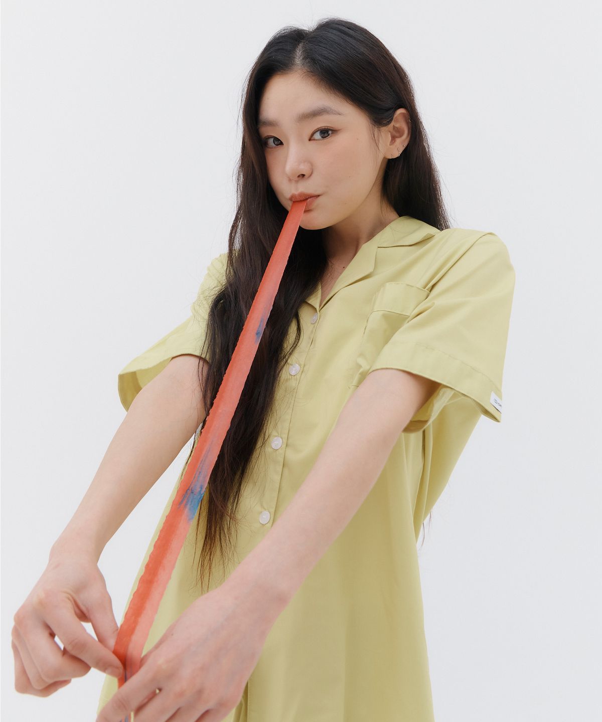 오프아워(OFFHOUR) 퓨어시트 라임샤워 반팔 긴바지 잠옷 세트