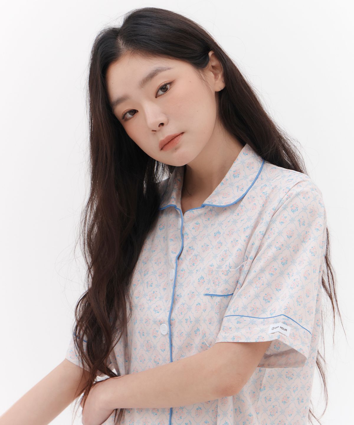 오프아워(OFFHOUR) 쁘띠플뢰르 로로 반팔 잠옷 세트