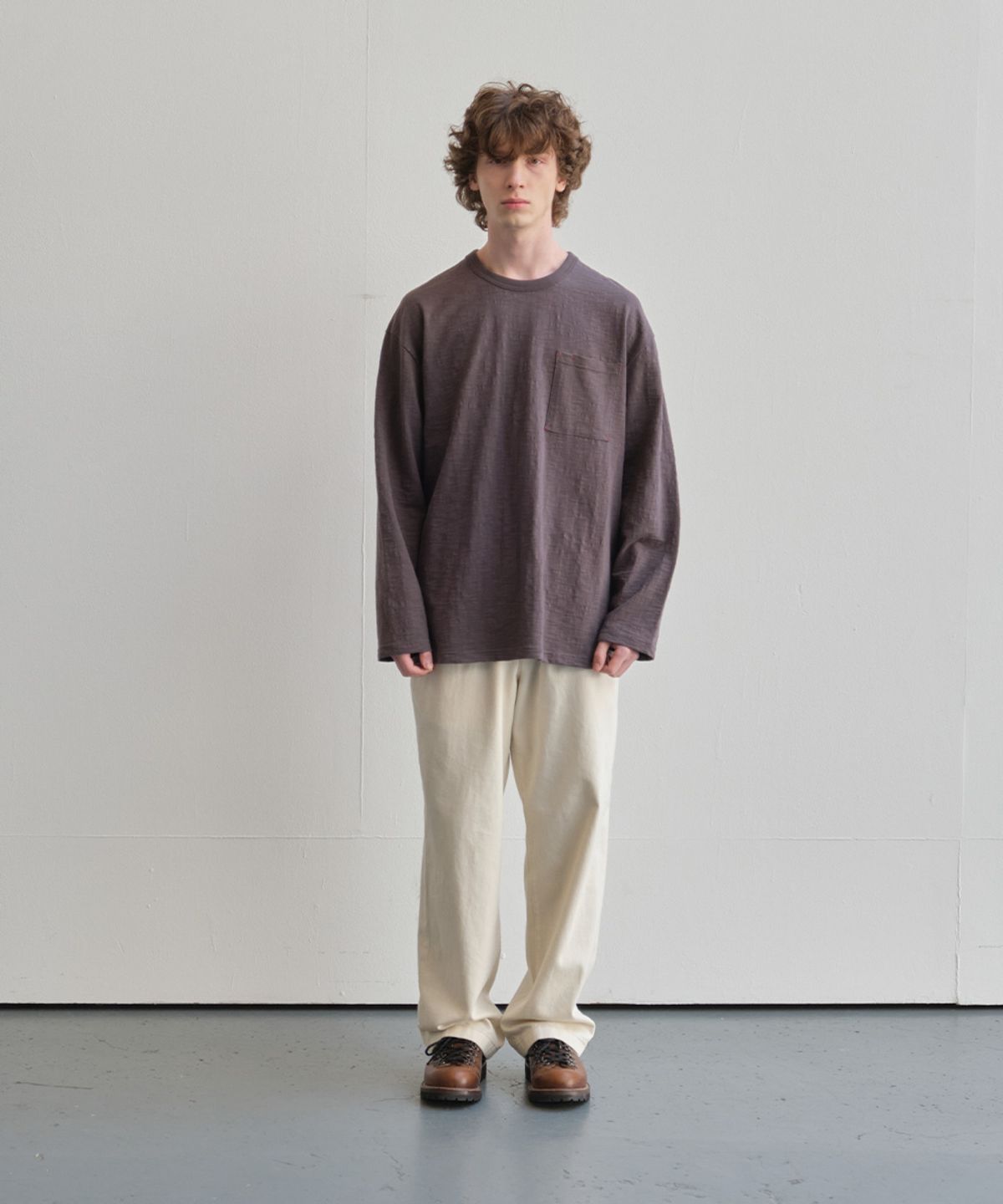 홀리선(HORLISUN) Lawrence Slub Pocket T-shirt Charcoal