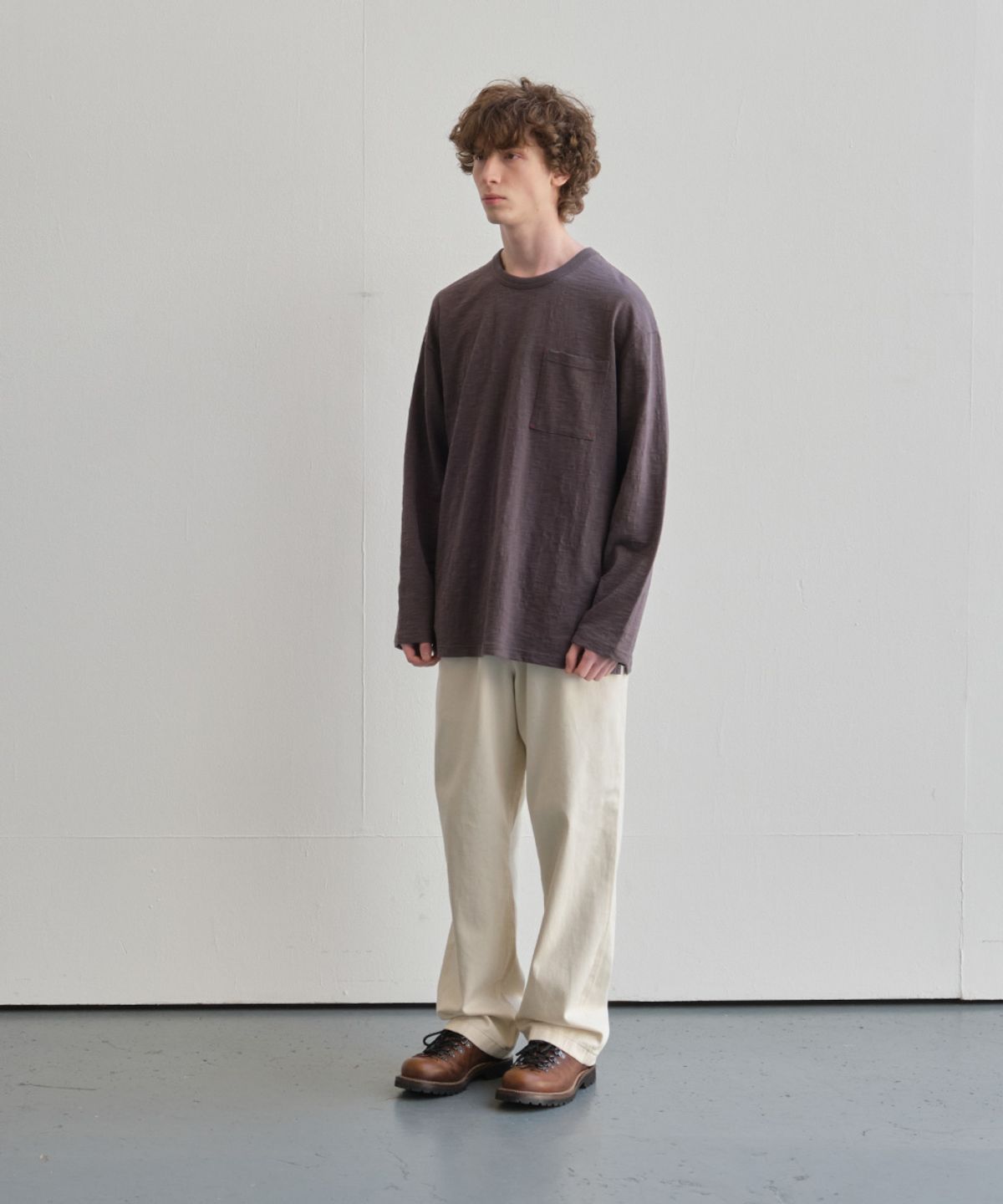 홀리선(HORLISUN) Lawrence Slub Pocket T-shirt Charcoal