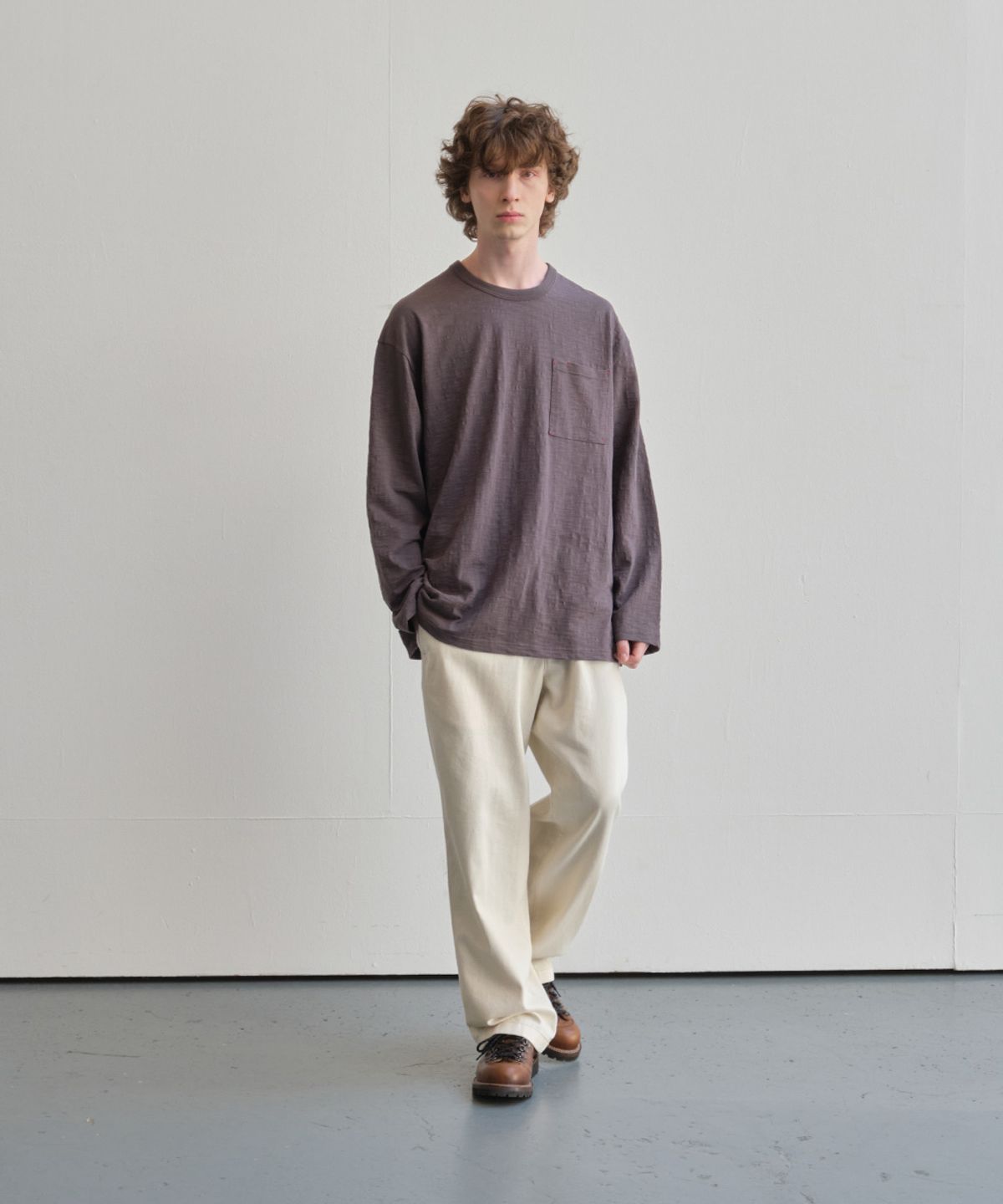 홀리선(HORLISUN) Lawrence Slub Pocket T-shirt Charcoal
