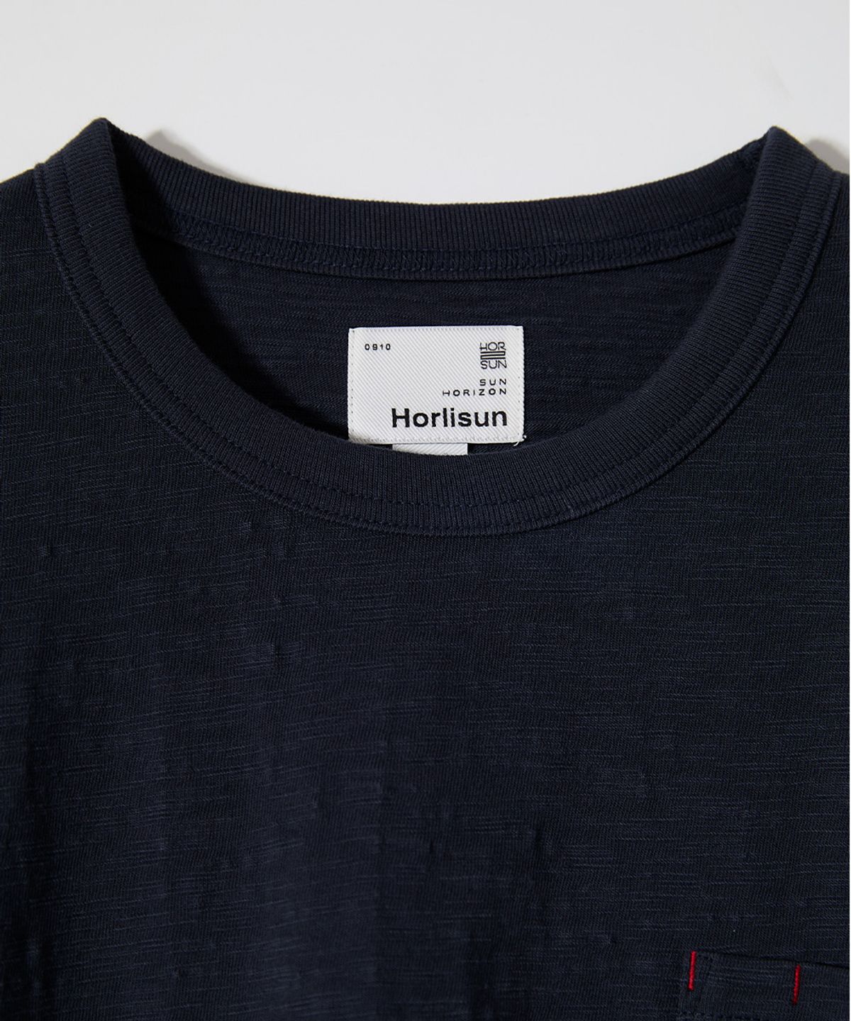 홀리선(HORLISUN) Lawrence Slub Pocket T-shirt Navy