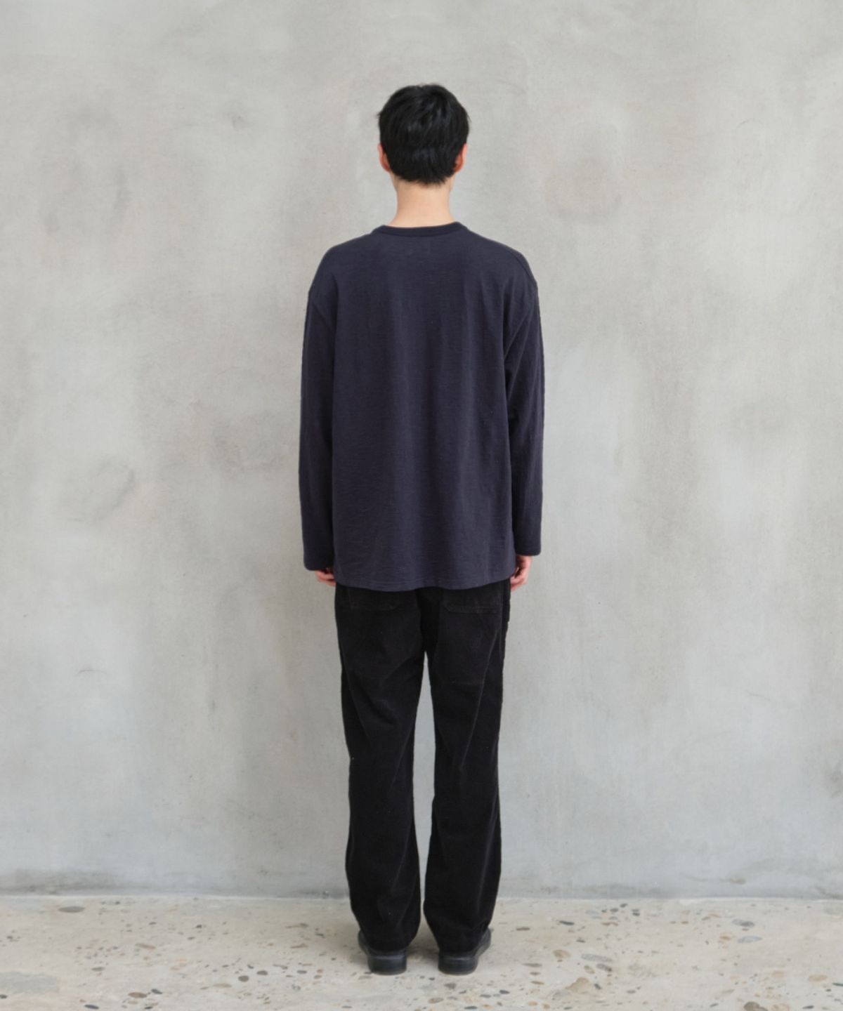 홀리선(HORLISUN) Lawrence Slub Pocket T-shirt Navy