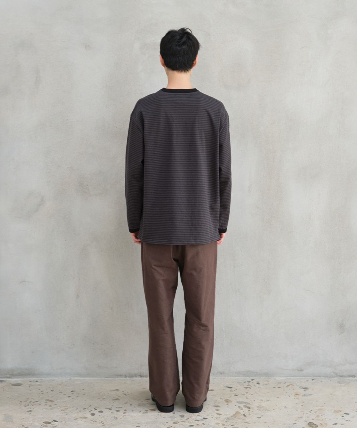 홀리선(HORLISUN) Powell Long Sleeve Stripe T-shirt Charcoal