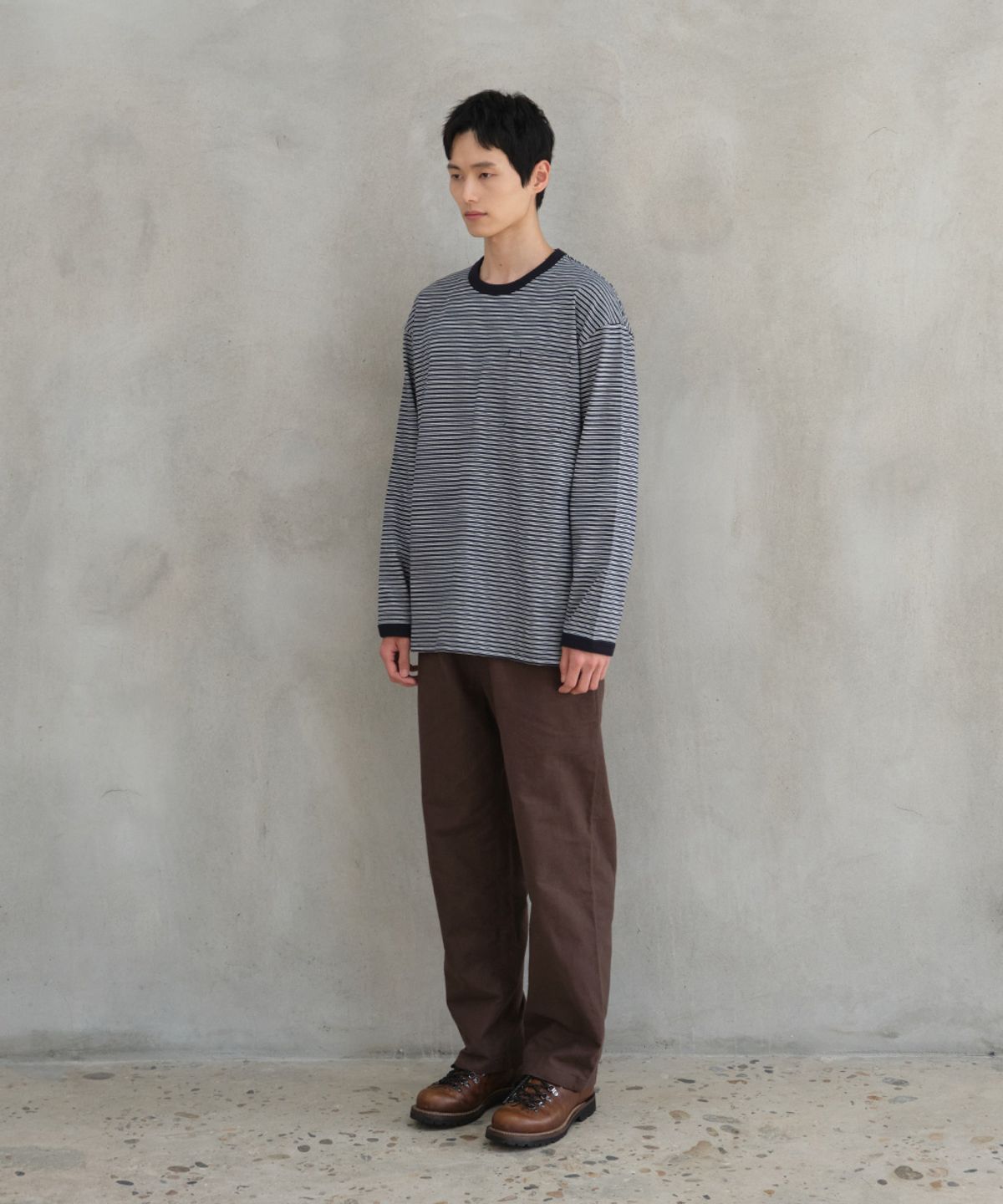 홀리선(HORLISUN) Powell Long Sleeve Stripe T-shirt Evergreen