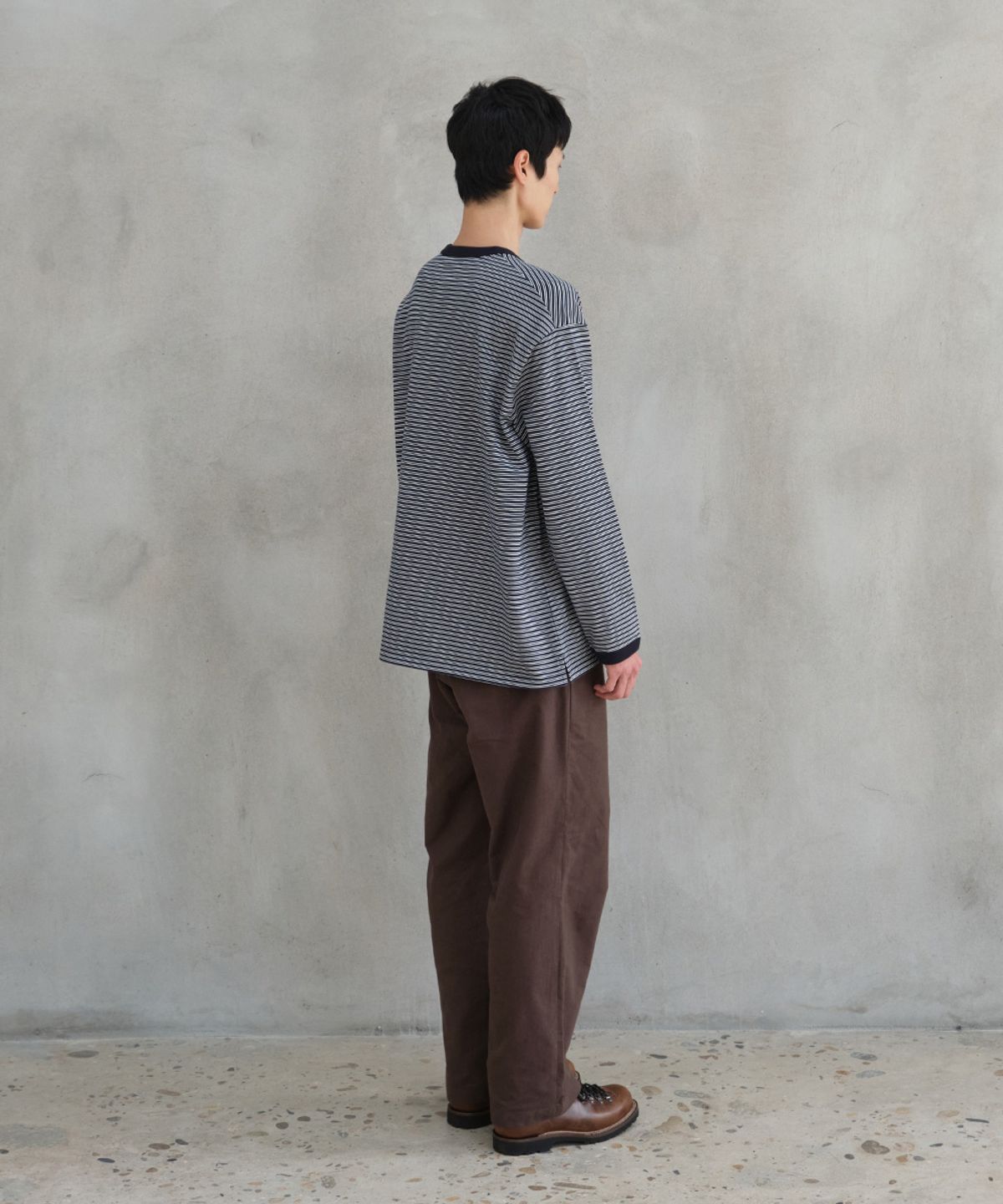 홀리선(HORLISUN) Powell Long Sleeve Stripe T-shirt Evergreen