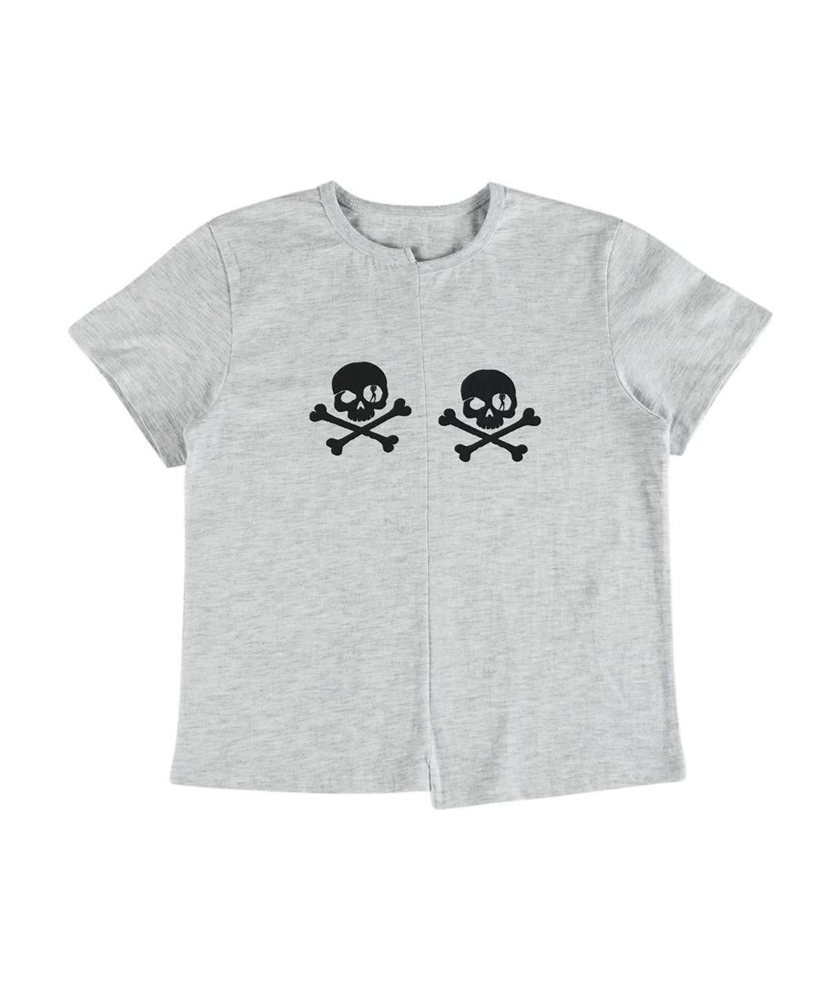 이알티알(ERTR) Two Skull T-Shirt Melange White