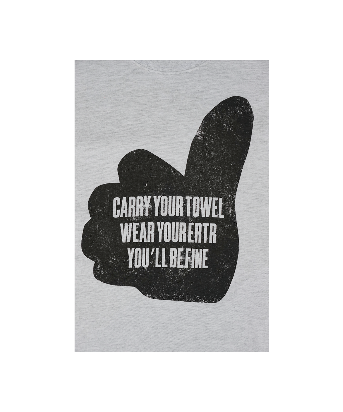 이알티알(ERTR) Thumbs Up T-Shirt Melange White