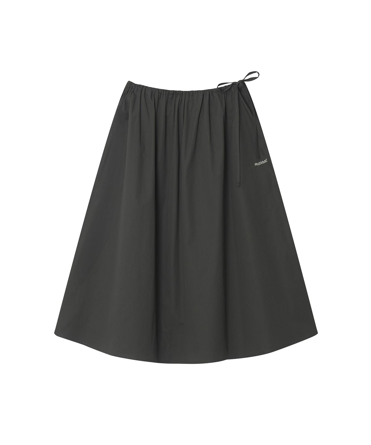 마롯(MARROT) Cotton String Midi Skirt_Charccoal