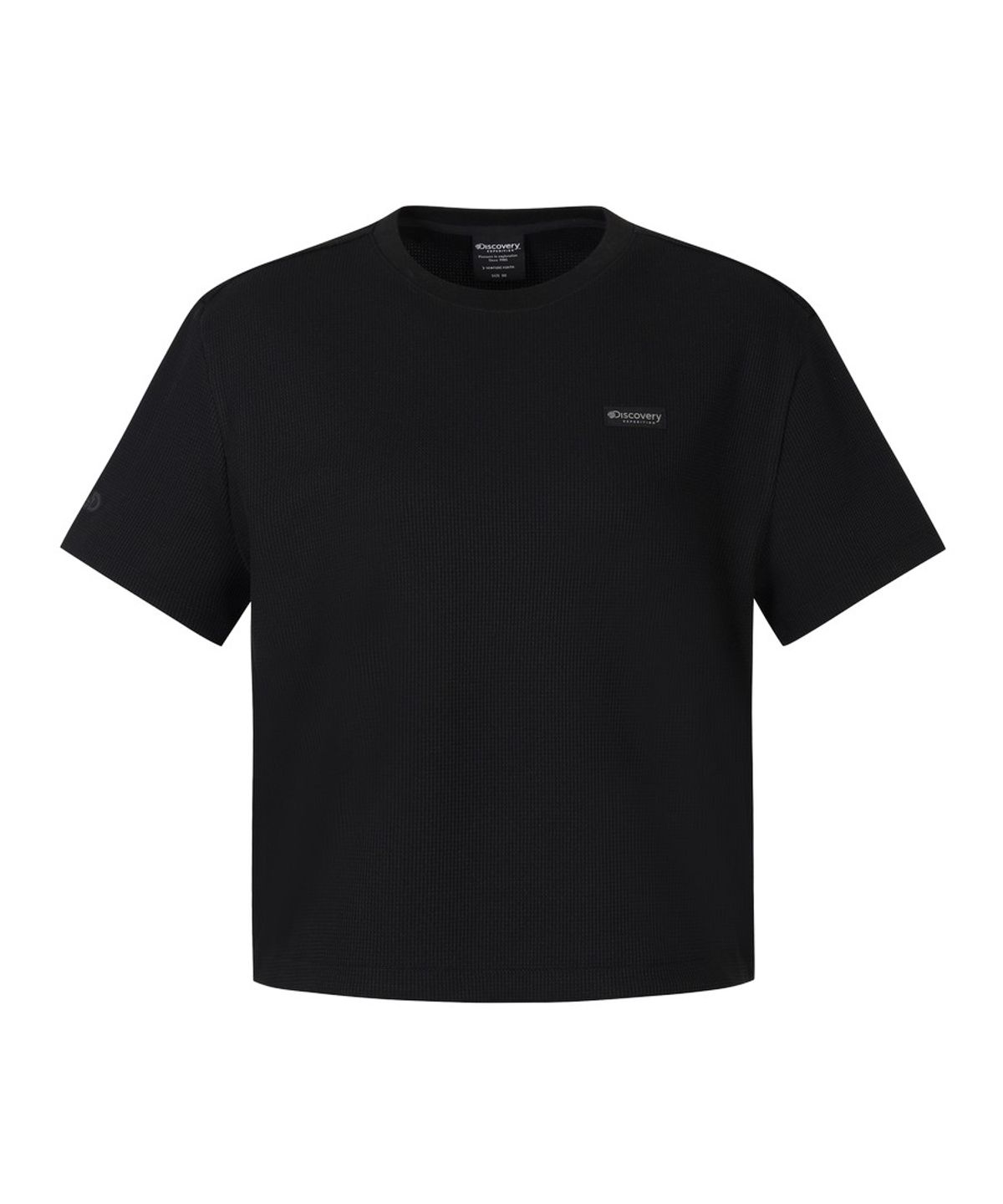 디스커버리 익스페디션(DISCOVERY EXPEDITION) 여성 와플 트레이닝 반팔 티셔츠 (BLACK)