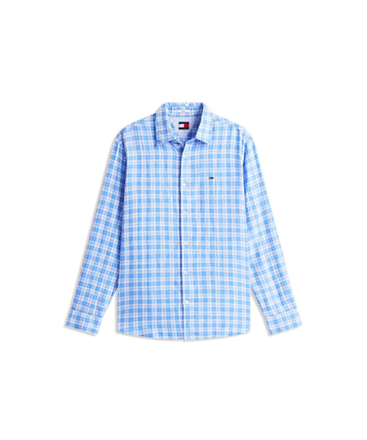 타미진스(TOMMY JEANS) 린넨 블렌드 릴렉스 체크 셔츠 (T32G1WSH33TMT1C38)