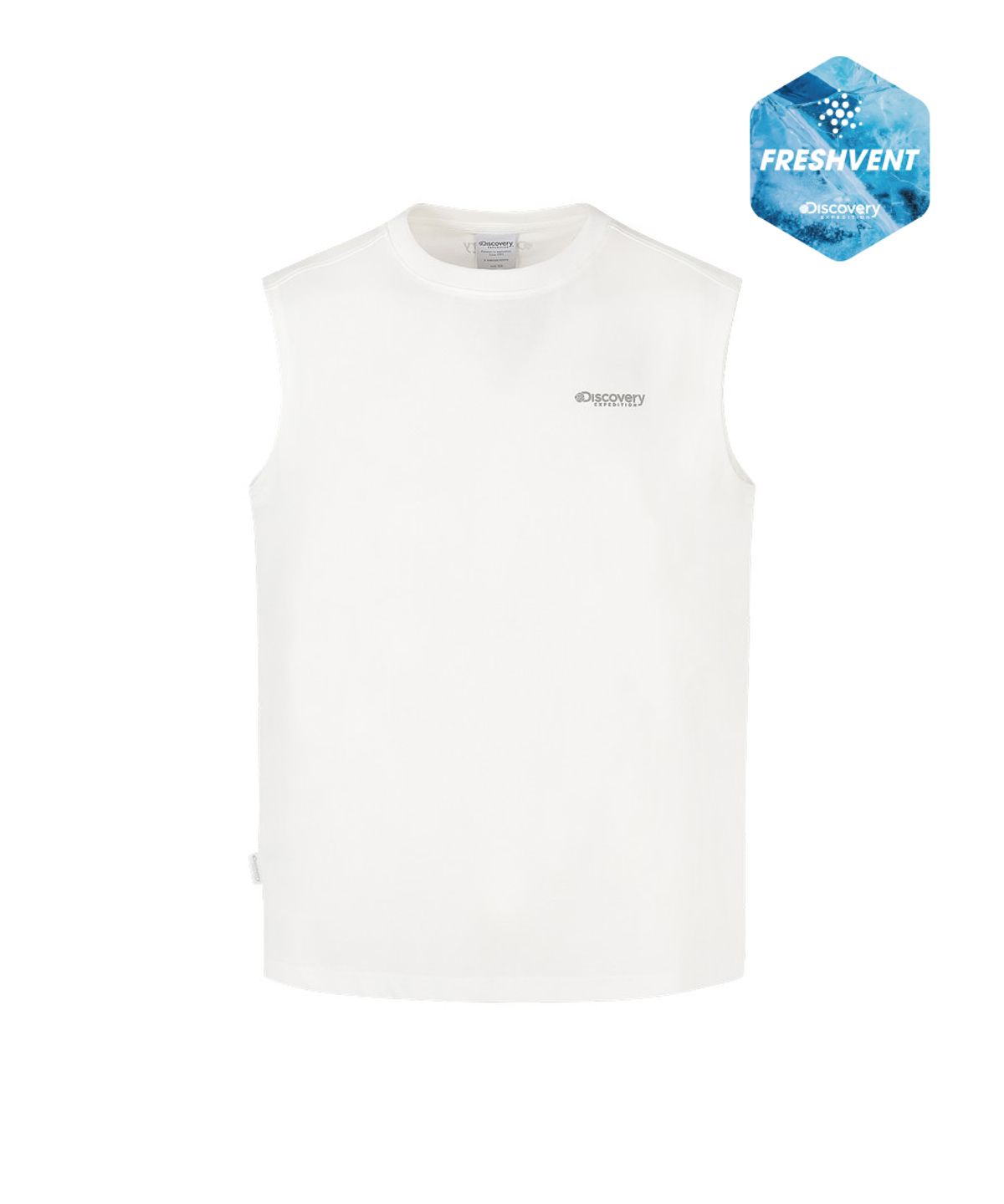 디스커버리 익스페디션(DISCOVERY EXPEDITION) 남성 프레시벤트 그래픽 슬리브리스 (WHITE)