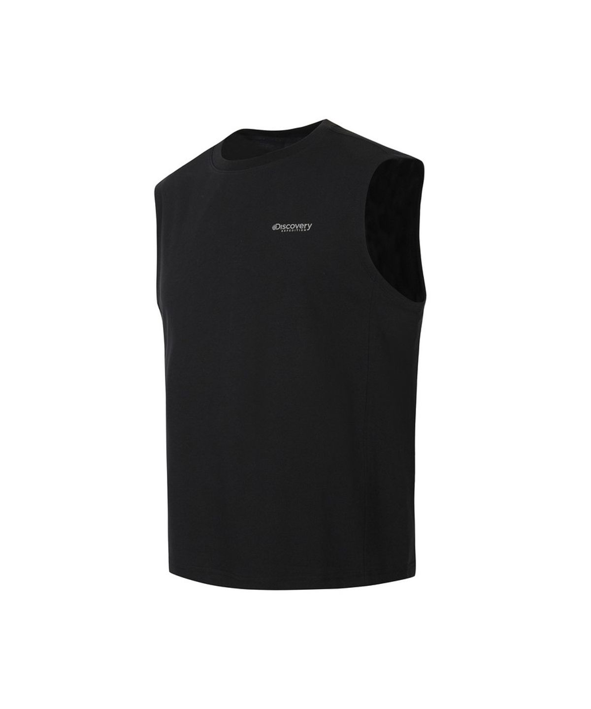 디스커버리 익스페디션(DISCOVERY EXPEDITION) 남성 프레시벤트 스몰로고 슬리브리스 (BLACK)