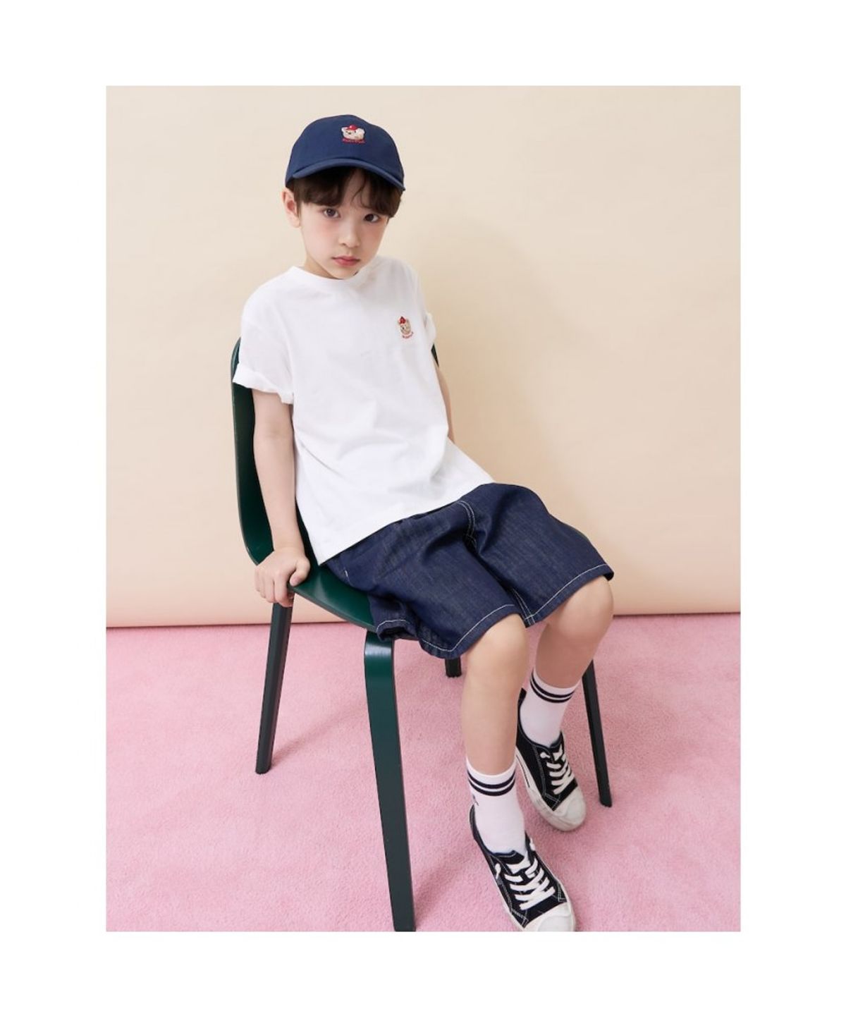 빈폴 키즈(BEANPOLE KIDS) [Essential] 달이 라운드 반소매 티셔츠 - 아이보리 (BI6242GE10)