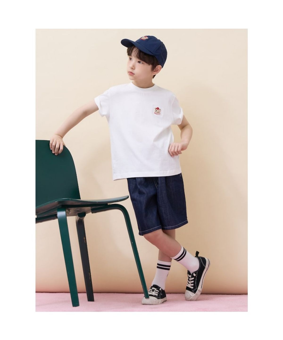 빈폴 키즈(BEANPOLE KIDS) [Essential] 달이 라운드 반소매 티셔츠 - 아이보리 (BI6242GE10)