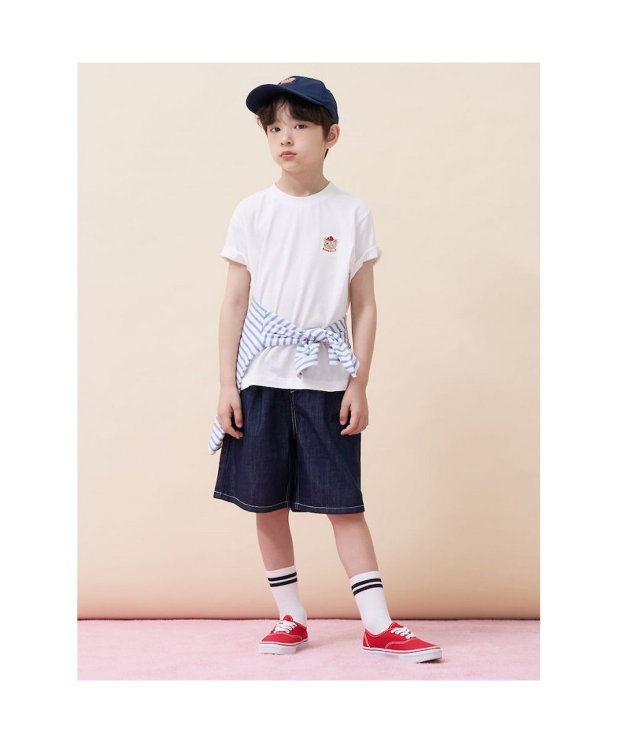 빈폴 키즈(BEANPOLE KIDS) [Essential] 달이 라운드 반소매 티셔츠 - 아이보리 (BI6242GE10)